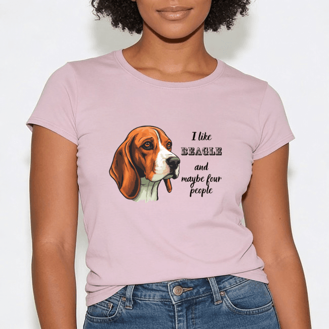 Damska lekko taliowana koszulka I like Beagle and.. - G5000L